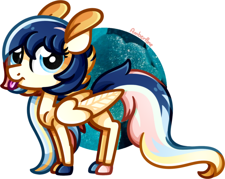 Size: 1276x1015 | Tagged: safe, artist:amberpone, derpibooru import, oc, oc:hanuel, unofficial characters only, pegasus, pony, adorable face, adult, blue, blue eyes, cel shading, circle background, commission, cute, digital art, eyes open, fanart, female, food, hooves, lighting, lineart, long mane, long tail, looking at you, mane, mare, orange, original character do not steal, original style, paint tool sai, painttoolsai, pegasister, pink, shading, standing, tail, tongue out, wings, yellow