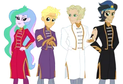 Size: 3596x2453 | Tagged: safe, artist:edcom02, artist:jmkplover, derpibooru import, king sombra, princess celestia, equestria girls, colored, crossover, digital art, equestria girls-ified, good king sombra, gordon ramsay, jean-michel roger, principal celestia, yu-gi-oh! arc-v