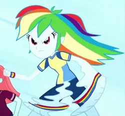 Size: 780x720 | Tagged: safe, derpibooru import, screencap, rainbow dash, eqg summertime shorts, equestria girls, steps of pep, cropped, great moments in animation, running, smear frame
