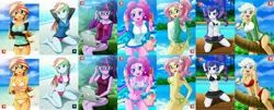 Size: 4949x2000 | Tagged: suggestive, alternate version, artist:uotapo, derpibooru import, edit, applejack, fluttershy, pinkie pie, rainbow dash, rarity, sci-twi, sunset shimmer, twilight sparkle, equestria girls, arm behind head, armpits, ass, attached skirt, barefoot, beach, beach babe, belly button, bicolor swimsuit, bikini, bikini babe, black swimsuit, blue swimsuit, blushing, bow, bow swimsuit, braided ponytail, breasts, busty applejack, busty fluttershy, busty pinkie pie, busty rarity, busty sunset shimmer, cameltoe, cleavage, clothes, cloud, collage, colored pupils, computer, cutie mark swimsuit, dork, ear piercing, earring, feet, female, flutterbutt, food, freckles, frilled swimsuit, glasses, grass, happy, hoodie, humane five, humane seven, humane six, ice cream, ice cream cone, incorrect foot anatomy, jackabetes, jacket, jeweled swimsuit, jewelry, kneeling, lacy bikini, laptop computer, looking at you, looking back, looking back at you, mane six, multicolored hair, o-ring swimsuit, one-piece swimsuit, orange swimsuit, palm tree, partial nudity, patreon, patreon logo, piercing, pink swimsuit, ponytail, purple swimsuit, rash guard, red swimsuit, school swimsuit, sexy, shadowbolts swimsuit, side-tie bikini, skirt, sky, smiling, soft serve, straddling, string bikini, striped swimsuit, stupid sexy pinkie, swimming pool, swimsuit, tree, underass, underboob, water, water park