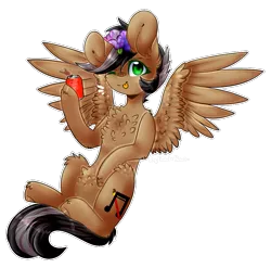 Size: 927x915 | Tagged: safe, artist:twinkepaint, derpibooru import, oc, oc:artsong, unofficial characters only, pegasus, pony, chest fluff, coca-cola, female, mare, one eye closed, simple background, solo, tongue out, transparent background, wink