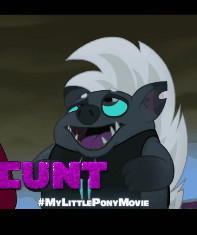 Size: 197x235 | Tagged: cunt, derpibooru import, edit, edited screencap, grubber, looking up, lunt, my little pony: the movie, safe, screencap, solo, vulgar