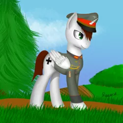 Size: 1024x1024 | Tagged: safe, artist:recordmelodie, derpibooru import, oc, oc:blitzsturm, unofficial characters only, unicorn, clothes, commission, field marshal, general, male, military, military uniform, solo, stallion, uniform, wehrmacht