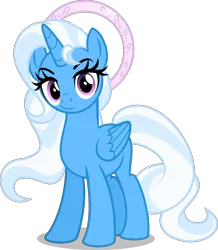 Size: 4000x4595 | Tagged: safe, artist:orin331, derpibooru import, trixie, alicorn, pony, dancerverse, absurd resolution, alicornified, alternate universe, female, halo, looking at you, mare, princess, race swap, simple background, solo, transparent background, trixiecorn, vector