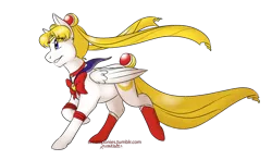 Size: 1000x587 | Tagged: safe, artist:kourabiedes, derpibooru import, ponified, pegasus, pony, crossover, female, magical girl, sailor moon, serena tsukino, simple background, solo, transparent background, tsukino usagi