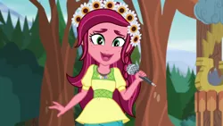 Size: 1280x720 | Tagged: safe, derpibooru import, screencap, gloriosa daisy, equestria girls, legend of everfree, cute, daisybetes, magical geodes, solo