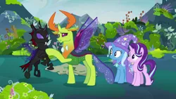 Size: 1280x720 | Tagged: changedling, changeling, derpibooru import, king thorax, pharynx, safe, screencap, starlight glimmer, thorax, to change a changeling, trixie