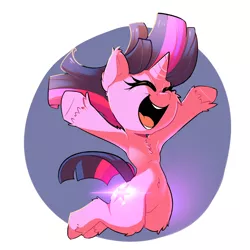 Size: 1280x1280 | Tagged: safe, artist:discorded, artist:sourspot, derpibooru import, twilight sparkle, pony, unicorn, the cutie mark chronicles, abstract background, armpits, belly button, cheering, chest fluff, collaboration, cute, eyes closed, female, filly, filly twilight sparkle, fluffy, glowing cutie mark, mare, open mouth, simple background, smiling, solo, twiabetes, yes yes yes, younger