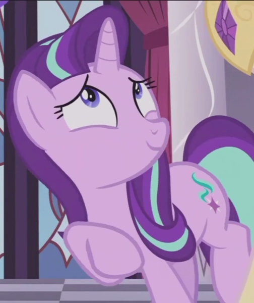 Size: 907x1080 | Tagged: safe, derpibooru import, screencap, starlight glimmer, pony, unicorn, a royal problem, smiling, solo