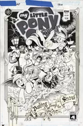 Size: 1800x2732 | Tagged: alicorn, applejack, artist:andypriceart, ashcan, black and white, blackletter, candle, cover, dashing through the snow, derpibooru import, fluttershy, grayscale, hat, idw, jingle bells, mane six, monochrome, pinkie pie, princess celestia, princess luna, pun, rainbow dash, rarity, royal sisters, safe, sketch, sleigh, snow, spoiler:comic, spoiler:comicholiday2017, top hat, twilight sparkle, twilight sparkle (alicorn), wip