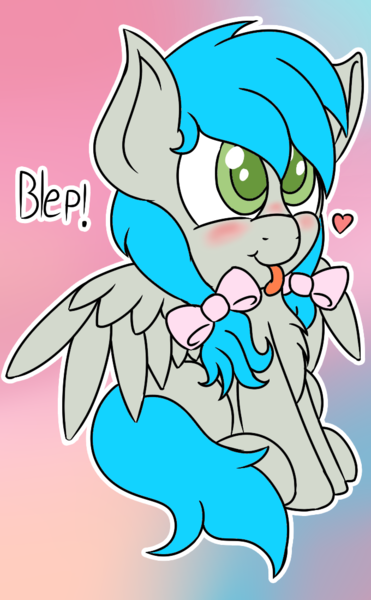 Size: 680x1100 | Tagged: safe, artist:laptopbrony, derpibooru import, oc, oc:darcy sinclair, unofficial characters only, :p, bow, cute, hair bow, solo, tongue out