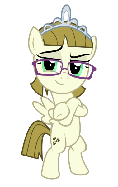 Size: 4690x7430 | Tagged: safe, artist:kuren247, derpibooru import, zippoorwhill, pegasus, pony, absurd resolution, bipedal, cool, crossed arms, crossed hooves, crown, female, filly, glasses, jewelry, regalia, simple background, smiling, smirk, smug, solo, tiara, transparent background, vector