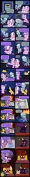 Size: 2000x11623 | Tagged: safe, artist:magerblutooth, derpibooru import, diamond tiara, filthy rich, silver spoon, oc, oc:aunt spoiled, oc:dazzle, oc:il, oc:peal, cat, imp, pony, comic:diamond and dazzle, certificate, comic, court, courtroom, family tree, judge, napkin, sign, trial