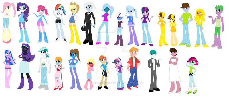 Size: 1024x446 | Tagged: safe, artist:pancaketurtle, derpibooru import, applejack, big macintosh, fluttershy, pinkie pie, rainbow dash, rarity, spike, trixie, twilight sparkle, oc, oc:nyx, equestria girls, appledash, eqg promo pose set, female, fluttermac, lesbian, magical lesbian spawn, male, offspring, parent:applejack, parent:big macintosh, parent:fluttershy, parent:rainbow dash, parent:trixie, parent:twilight sparkle, parents:appledash, parents:fluttermac, parents:twixie, shipping, straight, twixie