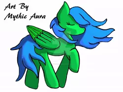 Size: 1024x768 | Tagged: safe, artist:mythic-aura, derpibooru import, oc, unofficial characters only, pegasus, pony, eyes closed, female, mare, solo, watermark