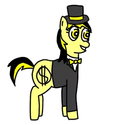 Size: 800x800 | Tagged: anarcho-capitalism, bowtie, clothes, derpibooru import, hat, libertarian, /mlpol/, oc, oc:leslie fair, politics, safe, simple background, smiling, suit, top hat, transparent background, unofficial characters only