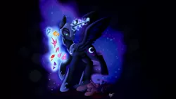 Size: 4800x2700 | Tagged: semi-grimdark, artist:julunis14, derpibooru import, nightmare moon, twilight sparkle, twilight sparkle (alicorn), alicorn, pony, absurd resolution, bad end, blood, dead, duo, elements of harmony, female, magic, mare, telekinesis, wallpaper