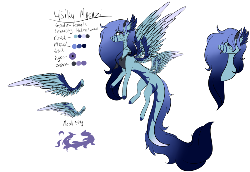 Size: 2667x1837 | Tagged: artist:sweetmelon556, derpibooru import, female, multiple wings, oc, oc:usiku mpebzi, original species, reference sheet, safe, solo, unofficial characters only