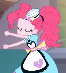 Size: 592x654 | Tagged: safe, derpibooru import, screencap, pinkie pie, coinky-dink world, eqg summertime shorts, equestria girls, kissing, kissy face, puckered lips, server pinkie pie