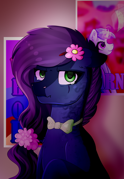 Size: 1024x1472 | Tagged: safe, artist:isorrayi, derpibooru import, oc, unofficial characters only, earth pony, pony, bowtie, female, mare, solo