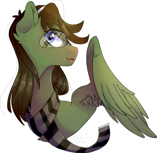 Size: 5461x5315 | Tagged: safe, artist:emily-826, derpibooru import, oc, oc:hikari, unofficial characters only, pegasus, pony, absurd resolution, bust, clothes, female, glasses, mare, portrait, scarf, simple background, solo, transparent background