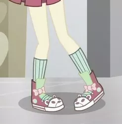 Size: 273x278 | Tagged: safe, derpibooru import, screencap, fluttershy, eqg summertime shorts, equestria girls, good vibes, converse, legs, pictures of legs, shoes, sneakers