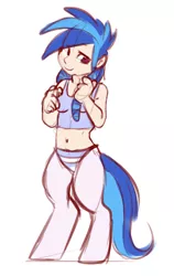 Size: 726x1152 | Tagged: artist needed, belly button, breasts, camisole, clothes, derpibooru import, oc, oc:dee, offspring, panties, parent:vinyl scratch, satyr, suggestive, tanktop, underwear, unofficial characters only