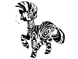 Size: 600x454 | Tagged: accessories, artist:njeekyo, black and white, derpibooru import, ear piercing, earring, female, grayscale, jewelry, mare, monochrome, piercing, safe, simple background, solo, zebra, zecora