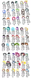 Size: 500x1269 | Tagged: artist:mt, derpibooru import, oc, oc:catrine, oc:cutter, oc:misery, oc:mistake, oc:pop, oc:runes, oc:star, oc:teal, offspring, parent:queen chrysalis, safe, satyr, unofficial characters only