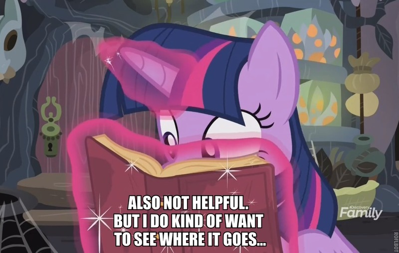 Size: 960x610 | Tagged: a health of information, alicorn, book, derpibooru import, edit, edited screencap, implied shipping, safe, screencap, shiplight sparkle, shipper on deck, twilight sparkle, twilight sparkle (alicorn), twilight the shipper