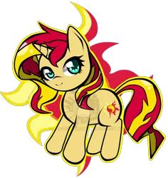 Size: 1750x1850 | Tagged: safe, artist:darkmirroremo23, derpibooru import, sunset shimmer, pony, unicorn, female, looking at you, mare, simple background, solo, transparent background, watermark