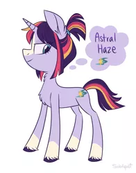 Size: 1024x1308 | Tagged: safe, artist:flourret, derpibooru import, oc, oc:astral haze, unofficial characters only, pony, unicorn, female, mare, offspring, parent:sunburst, parent:twilight sparkle, parents:twiburst, simple background, solo, white background