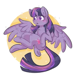 Size: 2300x2300 | Tagged: safe, artist:bunny-bitez, derpibooru import, twilight sparkle, twilight sparkle (alicorn), alicorn, pony, blushing, ear fluff, female, mare, open mouth, signature, solo, spread wings, transparent background, underhoof, wings