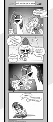 Size: 1024x2329 | Tagged: alicorn, artist:loreto-arts, comic, comic:friendship is innuendo, derpibooru import, diamond tiara, dragon, fluttershy, safe, silver spoon, spanish, spike, translation, twilight sparkle, twilight sparkle (alicorn)