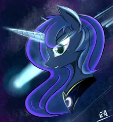 Size: 1200x1300 | Tagged: safe, artist:lth935, derpibooru import, princess luna, bust, looking at you, magic, smiling, solo