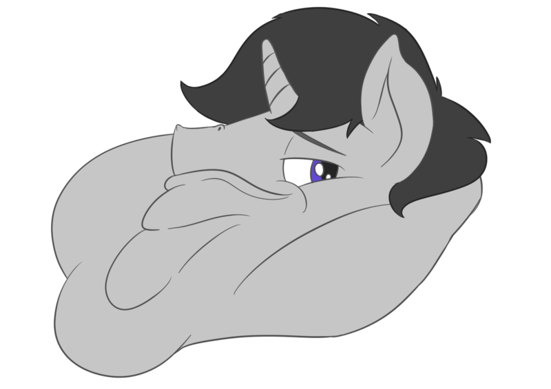 Size: 1167x824 | Tagged: safe, artist:stormc12, derpibooru import, oc, unofficial characters only, unicorn, bhm, blob, blobface, double chin, face, fat, male, morbidly obese, neck roll, obese, profile, smug, solo, stallion