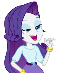 Size: 272x350 | Tagged: safe, artist:thebar, derpibooru import, rarity, dance magic, equestria girls, spoiler:eqg specials, bedroom eyes, belt, bracelet, female, hand on hip, jewelry, open mouth, simple background, solo, transparent background