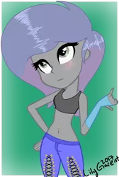 Size: 646x964 | Tagged: safe, artist:fragrance-mlpng, derpibooru import, oc, oc:mythical diamond, unofficial characters only, equestria girls, base used, belly button, clothes, eqg promo pose set, midriff, pants, short shirt, solo