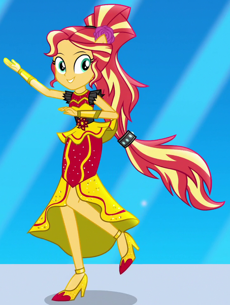 Size: 730x967 | Tagged: safe, derpibooru import, screencap, sunset shimmer, dance magic, equestria girls, spoiler:eqg specials, bracelet, bracer, clothes, dress, female, flamenco, high heels, jewelry, music video, solo