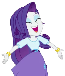 Size: 594x694 | Tagged: safe, artist:thebar, derpibooru import, rarity, dance magic, equestria girls, spoiler:eqg specials, belt, bracelet, cute, eyes closed, eyeshadow, female, happy, jewelry, makeup, open mouth, simple background, smiling, solo, surprised, transparent background
