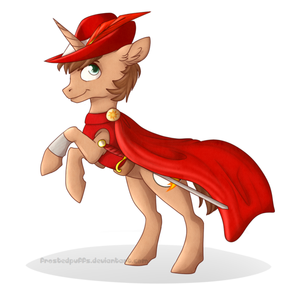 Size: 1000x1000 | Tagged: safe, artist:frostedpuffs, derpibooru import, oc, oc:heroic armour, unofficial characters only, pony, unicorn, clothes, hat, male, rearing, simple background, solo, stallion, transparent background