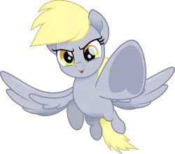 Size: 12663x11143 | Tagged: safe, artist:punzil504, derpibooru import, derpy hooves, pegasus, pony, my little pony: the movie, absurd resolution, cute, female, flying, looking at you, mare, simple background, smiling, solo, spread wings, transparent background, underhoof, vector, wings