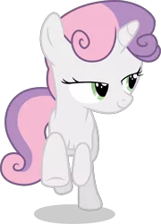 Size: 2387x3322 | Tagged: safe, artist:tomfraggle, derpibooru import, sweetie belle, pony, unicorn, crusaders of the lost mark, female, filly, lidded eyes, light of your cutie mark, running, simple background, smiling, solo, transparent background, vector