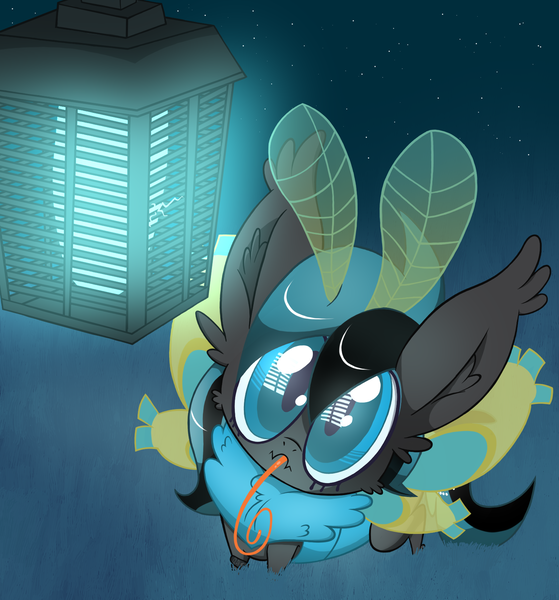 Size: 1540x1653 | Tagged: safe, artist:dragonpone, derpibooru import, oc, oc:lymantria, unofficial characters only, mothim, mothpony, original species, antennae, bug zapper, bugs doing bug things, cheek fluff, clandestine industries, colored sclera, ear fluff, emo, eyeliner, eyeshadow, femboy, grass, looking at something, looking up, makeup, male, neck fluff, pokémon, proboscis, running makeup, slit eyes, solo, spread wings, stallion, tongue out, wings, wristband