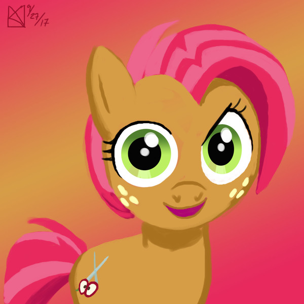 Size: 1500x1500 | Tagged: safe, artist:kelseyleah, derpibooru import, babs seed, pony, solo