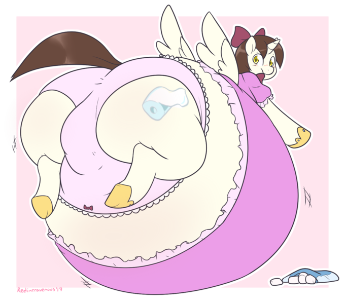 Size: 1000x882 | Tagged: questionable, artist:redintravenous, deleted from derpibooru, derpibooru import, oc, oc:mitchy, unofficial characters only, alicorn, pony, alicorn oc, belly, bhm, blushing, bow, clothes, crossdressing, crotch bulge, dress, embarrassed, embarrassed underwear exposure, fat, femboy, food, frilly underwear, hair bow, immobile, impossibly large belly, inflation, male, marshmallow, morbidly obese, obese, panties, pink panties, pink underwear, princess, ribbon, skirt, underwear, upskirt