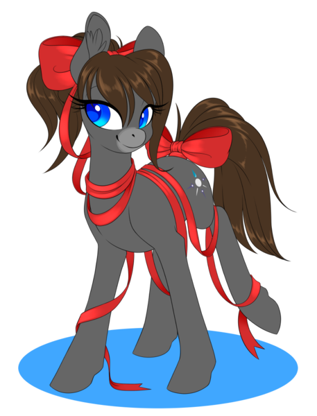 Size: 800x1050 | Tagged: safe, artist:peridotkitty, derpibooru import, oc, oc:naisol, unofficial characters only, earth pony, pony, bow, female, hair bow, mare, ribbon, tail bow