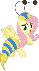 Size: 7812x14103 | Tagged: safe, artist:punzil504, derpibooru import, fluttershy, flash bee, pegasus, pony, a health of information, absurd resolution, animal costume, bee costume, beekini, clothes, costume, female, flutterbee, mare, open mouth, simple background, solo, transparent background, underhoof, vector