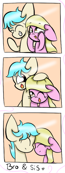 Size: 300x800 | Tagged: safe, artist:sugarcloud12, derpibooru import, oc, oc:cherry blossom, oc:lance, unofficial characters only, pony, female, floppy ears, male, mare, photo booth, siblings, silly, silly pony, stallion