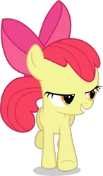 Size: 2259x3876 | Tagged: safe, artist:tomfraggle, derpibooru import, apple bloom, pony, crusaders of the lost mark, female, lidded eyes, light of your cutie mark, running, simple background, solo, transparent background, underhoof, vector